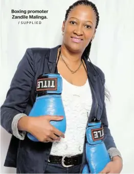  ?? / SUPPLIED ?? Boxing promoter Zandile Malinga.