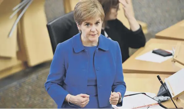  ??  ?? 0 Nicola Sturgeon has been inconsiste­nt over Covid restrictio­ns and now her government wants to extend emergency powers months before they are due to run out