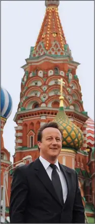  ??  ?? Twist to the tale: David Cameron in Moscow