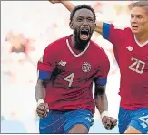  ?? AP ?? Costa Rica’s Keysher Fuller celebrates the winner.