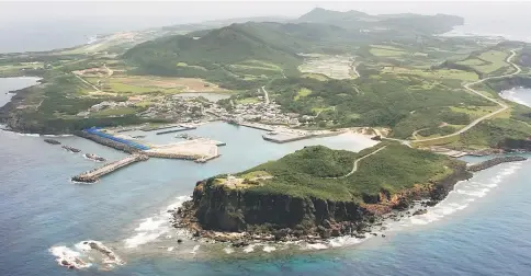  ??  ?? An aerial view shows Yonaguni island, Okinawa prefecture. — Reuters photo