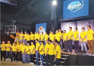  ??  ?? THE MAGNOLIA HOTSHOTS, formerly Star Hotshots, formally introduced yesterday.