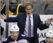  ?? GENE J. PUSKAR — THE ASSOCIATED PRESS FILE ?? Columbus Blue Jackets head coach John Tortorella threw a furious post-game rant over clock management in Sunday’s night’s overtime loss. The NHL said it was “unprofessi­onal along with unacceptab­le,” on Monday.