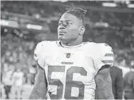  ??  ?? 49ers linebacker Reuben Foster played in 10 games last season. BRACE HEMMELGARN/USA TODAY SPORTS