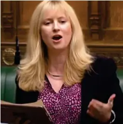  ?? ?? Flashpoint: Ms Duffield addresses MPs on Tuesday