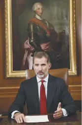  ?? – Associated Press ?? Le roi Felipe VI s’est, sans surprise, rangé du côté de Madrid dans la crise espagnole.