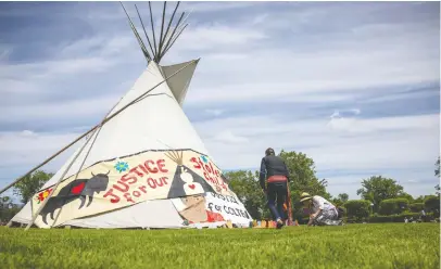  ?? TROY FLEECE ?? A pair of teepees were set up on the west lawn of Wascana Centre on Monday for National Indigenous Peoples Day, an event political columnist Murray Mandryk argues more people should recognize.