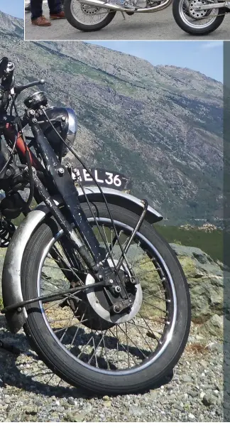  ??  ?? LEFT Alice Leney’s 1952 Vincent Rapide strikes a pose in the mountains of Corsica.