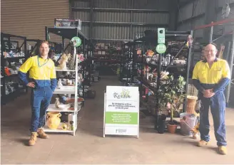  ?? Picture: contribute­d ?? RECYCLED GOODS: Working at Reviva Toowoomba are Chris Behan (left) and manager Jeff Prater.