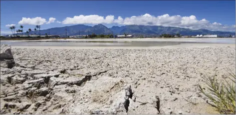  ?? ?? Kanaha Pond suffers from drought conditions on Sept. 28. Drought continued to plague the island in 2022.