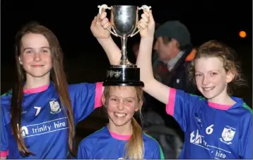  ??  ?? Barntown joint captains Robyn O’Connor, Olivia Garnett and Josie Mullin .