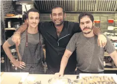  ??  ?? ABOVE Gaggan Anand, centre,
with head chef Pierre Tavernier, left, and beef specialist Jorge Grande.