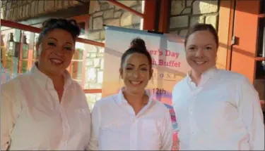  ?? SUBMITTED PHOTO ?? Redstone American Grill servers, left to right, Danielle Antonelli, Anna Curci and Viki Opacak.