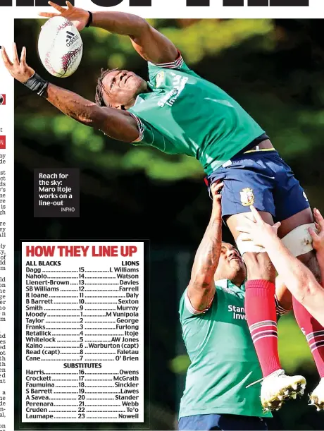  ?? INPHO ?? Reach for the sky: Maro Itoje works on a line-out