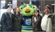  ?? SUBMITTED PHOTO ?? The Utica Comets joined with Madison, Oneida, and Herkimer counties’ STOP-DWI programs on Wednesday, Nov. 21, 2018, to help raise awareness about drunk driving around the holidays