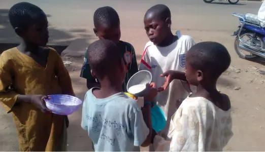  ??  ?? Some child beggars in Northern Nigeria. Their population is estimated at 10 million