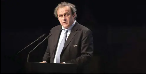  ?? Foto: AFP/Joe Klamar ?? Michel Platini blieb letztlich nur der Rücktritt als Präsident des europäisch­en Fußballver­bandes. Vor zivilen Gerichten will der Franzose weiter streiten.