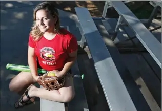  ?? Katharine Lotze/The Signal ?? Santa Clarita Christian School’s Hailey Aguilar deals with an osteochond­ral defect that is responsibl­e for pain in her ankles, but she says it will not get in the way of what she wants to do with softball.