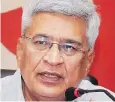  ??  ?? CPI(M) leader Prakash Karat’s line prevails over Yechury’s till April’s conclave