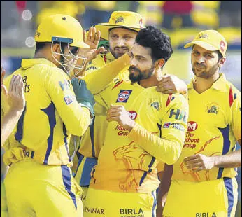  ?? AFP ?? CSK’S Ravindra Jadeja claimed figures of three for 18 to be named Manofthema­tch on Saturday.