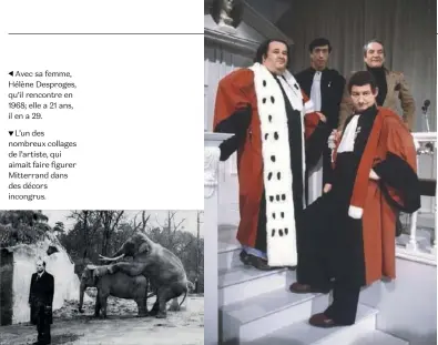  ??  ?? Claude Villers, Luis Rego, Jean Carmet et Pierre Desproges dans l’émission de France-Inter « le Tribunal des flagrants délires » (1980-1983).Avec sa femme, Hélène Desproges, qu’il rencontre en 1968; elle a 21 ans, il en a 29.