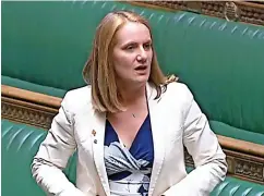  ?? ?? Virginia Crosbie MP speaking in the urgent question about P&O in the House of Commons on Monday