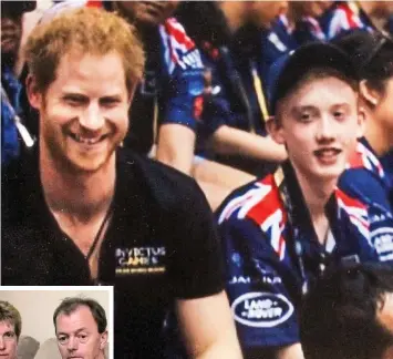  ??  ?? Suffered in silence: Sam Abel meeting Prince Harry