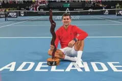  ?? ?? Srbski teniški zvezdnik Novak Đoković je v inalu turnirja ATP v Adelajdi v nedeljo premagal Američana Sebastiana Kordo.