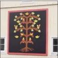  ??  ?? “Tree of Life” on a barn on Upland Road, is part of the New Milford Barn Quilt Trail.