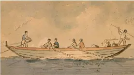  ?? IMAGE: ALEXANDER TURNBULL LIBRARY ?? A whale boat of the type used in the mid19th century.