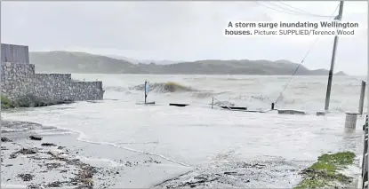  ?? Picture: SUPPLIED/Terence Wood ?? A storm surge inundating Wellington houses.