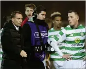  ??  ?? Rodgers was unhappy at Celtic’s display
