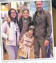  ?? PHOTO: INSTAGRAM/KAJOL ?? Ajay Devgn with wife, actor Kajol and kids, Nysa and Yug. He says his daughter doesn’t talk about films at all