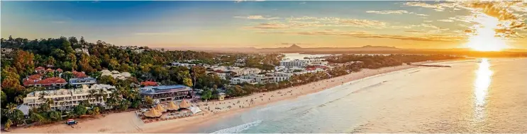  ??  ?? Divinity itself: Noosa Main Beach stretches into the distance with Noosa National Park a short stroll away.