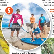  ?? Picture: NIGEL HALLETT ?? Learning to surf at Currumbin (from left) Sam Chilcott, Jay Phillips and Maria Diepenbroc­k; (Front) Savanna Phillips, 12.