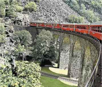  ?? RICK STEVES/RICK STEVES’ EUROPE ?? Taking a train, like Switzerlan­d’s Bernina Express, can keep you close to Europe’s charms.
