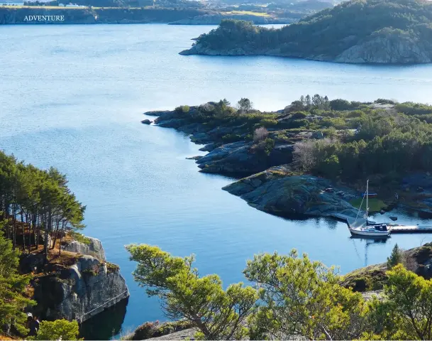  ??  ?? ABOVE: There are plenty of safe and protected anchorages along Norway’s west coast like this nature haven outside Egersund