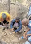  ?? SUPPLIED ?? FAMILY spokespers­on Samson Mokgalaka, with some of the descendant­s of Chief Tongarara, performing rituals on top of Mount Tshikumbu. |