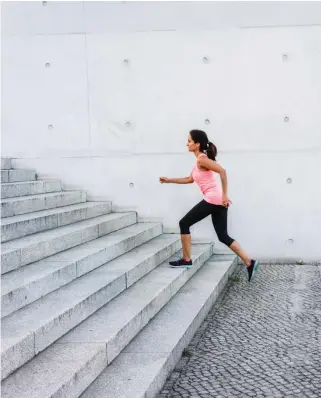  ?? Getty Images ?? Regular stair climbing builds muscle strength and boosts energy levels