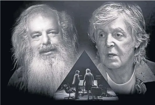  ??  ?? THE MASTERS: Record producer Rick Rubin and Paul McCartney in the new six-part documentar­y series called McCartney 3,2,1.