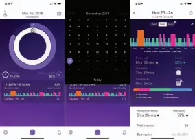  ??  ?? Pillow’s app interface is more friendly than Autosleep’s, but it doesn’t provide as much data.