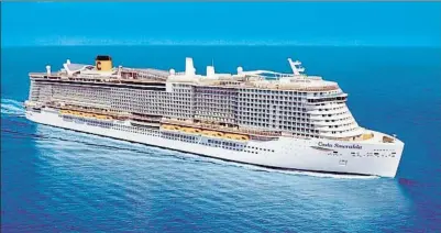 ??  ?? Costa Smeralda. Propiedad de Costa Cruceros, tiene capacidad para 6.600 pasajeros, mide 337 metros de eslora y 183.000 toneladas.