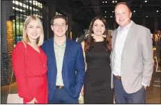  ?? NWA Democrat-Gazette/CARIN SCHOPPMEYE­R ?? Sydney Anderson and Jake Newcomb (from left) and Becca and Scott Jackson visit at the Gentlemen of Distinctio­n VIP reception.