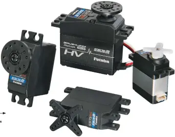  ??  ?? Futaba’s SBus servos come in a variety of sizes and types.