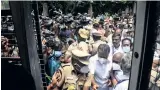  ??  ?? Police remove AIADMK MLAs led by Deputy Leader of Opposition O Panneersel­vam while staging a road roko agitation in front of Assembly on Tuesday