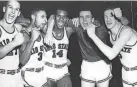  ?? COLUMBUS DISPATCH FILE PHOTO ?? The 1960 Ohio State starting five, left to right: Larry Siegfried, Mel Nowell , Joe Roberts, Jerry Lucas and John Havlicek .