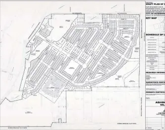  ??  ?? The proposed draft plan of subdivisio­n for Ashborough Village, on the lands to the east of the Peterborou­gh Lift Lock. City council is holding a public meeting on the 707-home proposal next Monday.