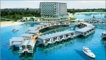  ??  ?? PANORAMIC SEA VIEW: Artist’s rendering of The Hibiscus which features 642 water home units built on stilts above the seas.