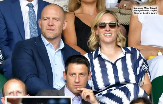  ??  ?? Zara and Mike Tindall enjoyed some couple time on Centre Court