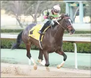  ?? Photo courtesy of Oaklawn Park ?? Amy’s Challenge is the betting favorite in today’s The Spring Fever Stakes at Oaklawn Park. Amy’s Challenge goes off at 7-5 and will be ridden by Alex Canchari. Amy’s Challenge won the American Beauty on Jan. 26 at Oaklawn Park.